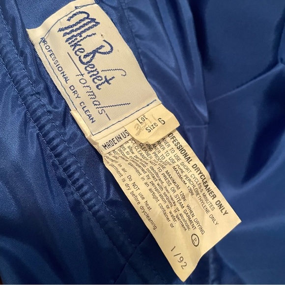 Vintage Mike Benet Formals Royal Blue Sequin Pageant Prom Party Dress - Picture 6 of 13